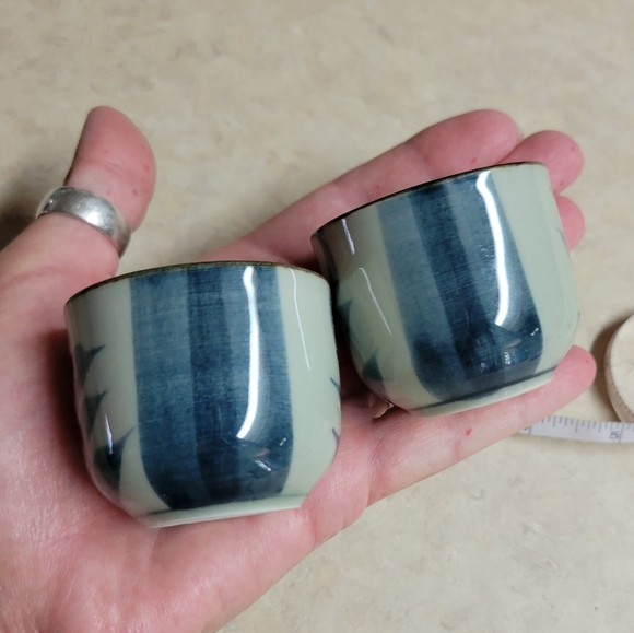 Vintage sake ceramic cups lot of 2 hand painted perfect vintage condition - Picture 10 of 10